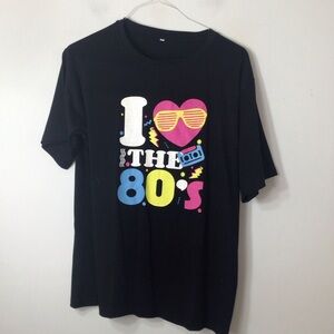 Women Black 80's Retro Graphic Tee large